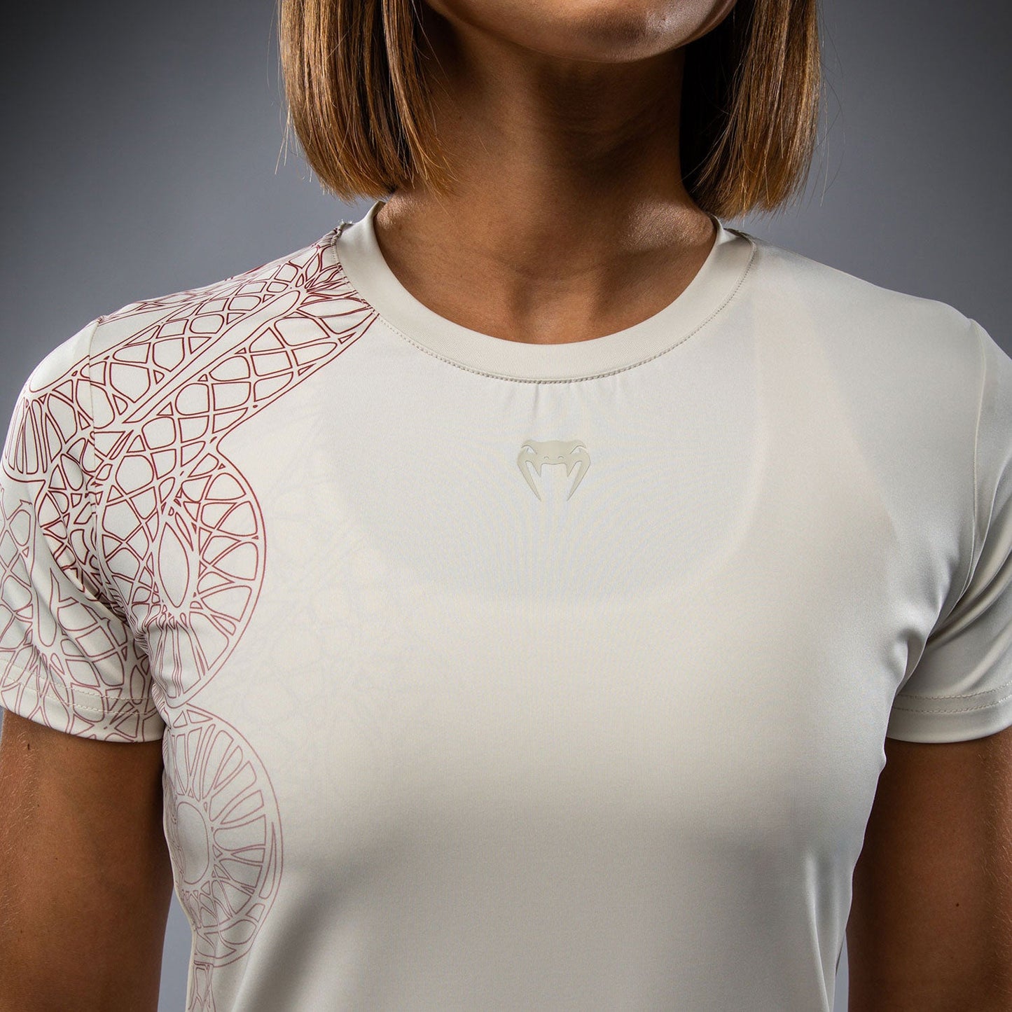 Venum Serpenti T-Shirt Dry-Tech Donna – Avorio/Bordeaux
