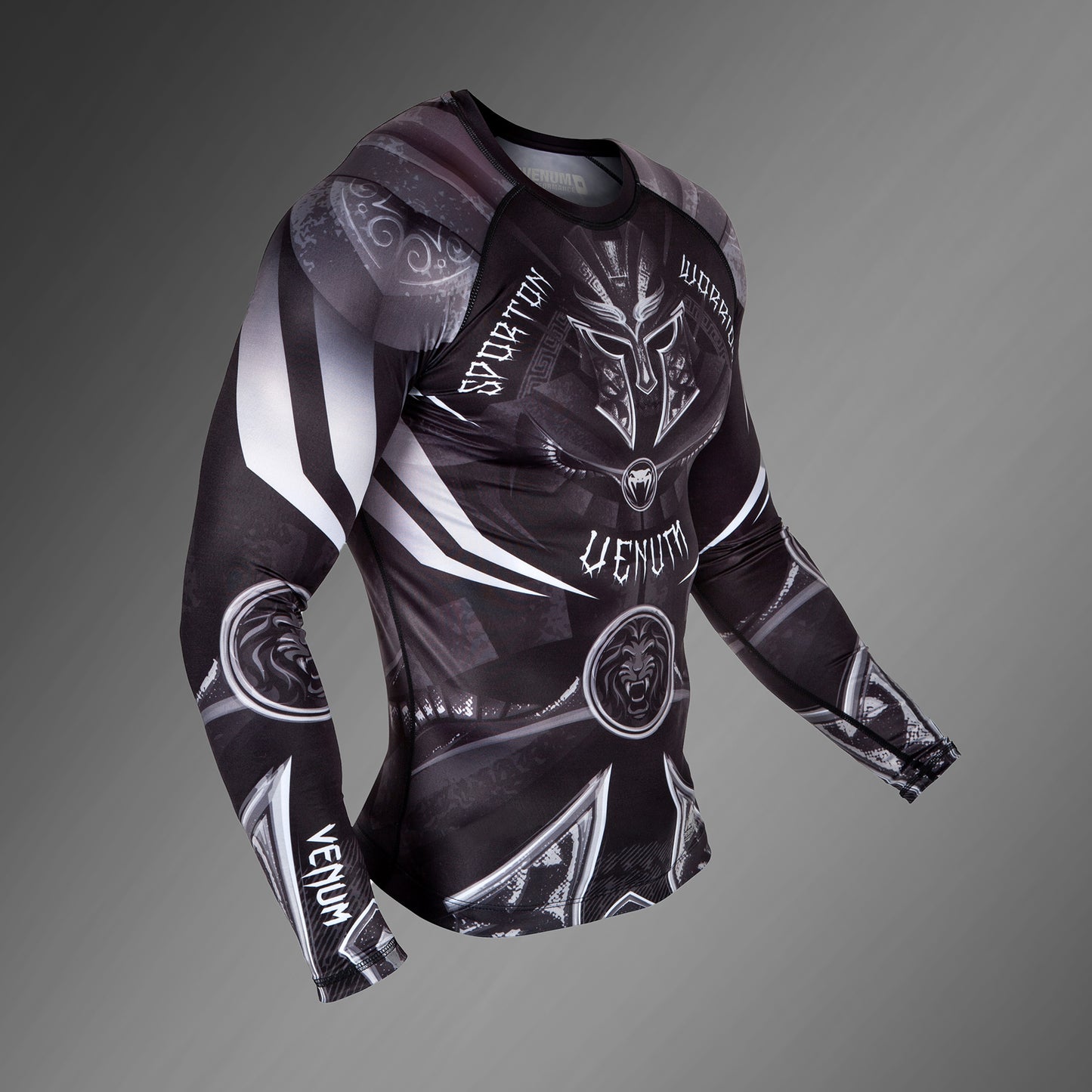 Venum Gladiator 3.0 Rashguard a maniche longhe - Nera/Bianca