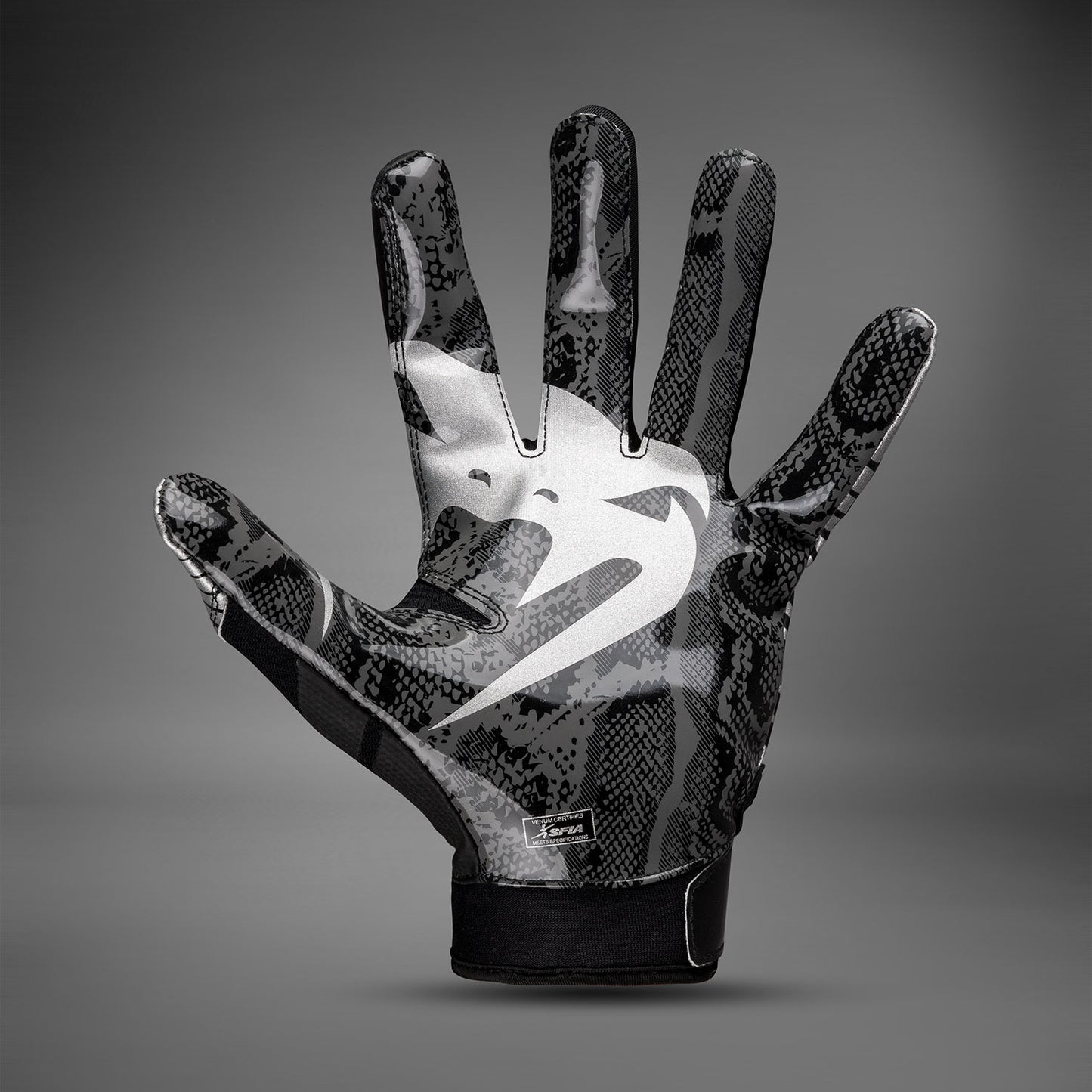 Venum Elite Guanti da Football - Nero/Argento