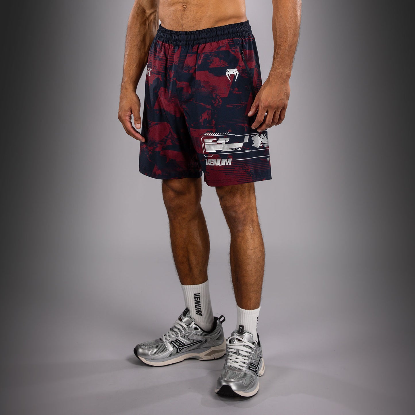 UFC Zenith by Venum Authentic Fight Week Pantaloncini Performance Uomo - Blu navy/Bordeaux/Argento