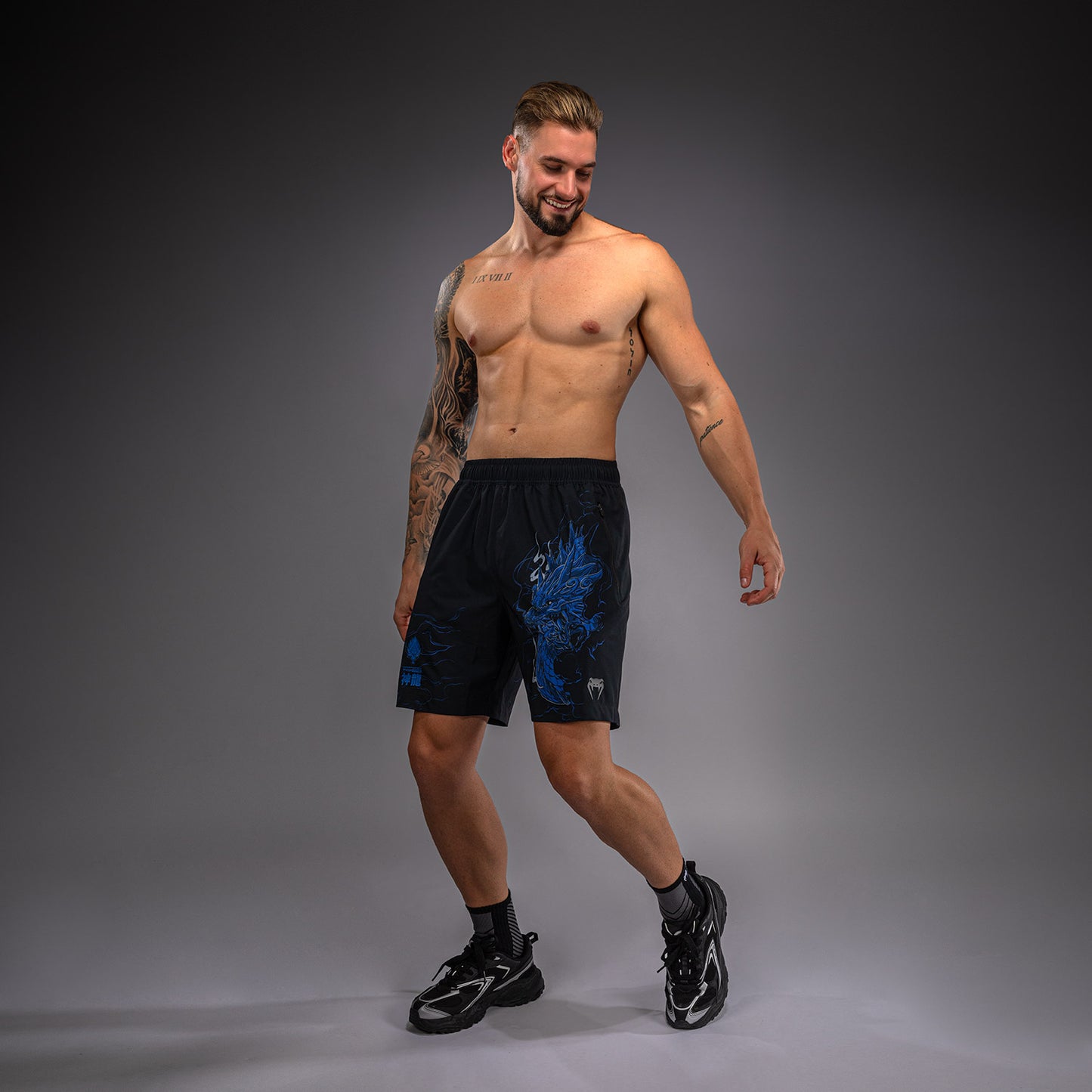 Venum Thunder Dragon Pantaloncini da Allenamento – Nero/Blu Reale
