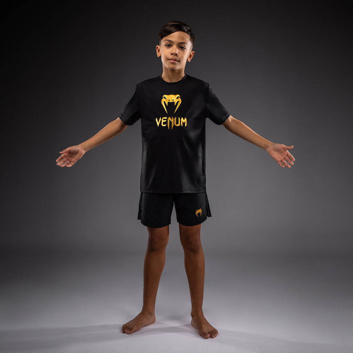 Venum Classic T-shirt Dry Tech per bambini - Nero/Oro
