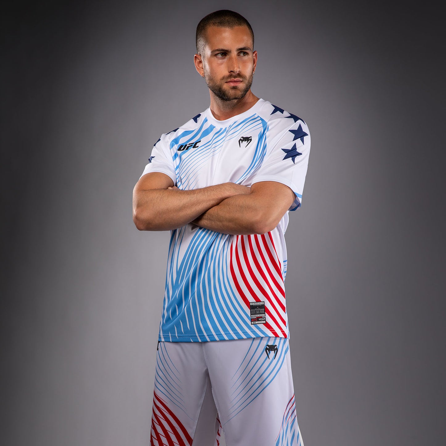 Official UFC Freedom 250 by Venum Authentic Fight Night Maglia Walkout da uomo - Bianco