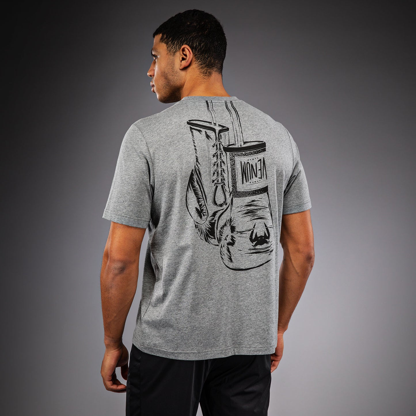 Venum Fight Icon T-shirt in Cotone - Grigio Mélange Chiaro