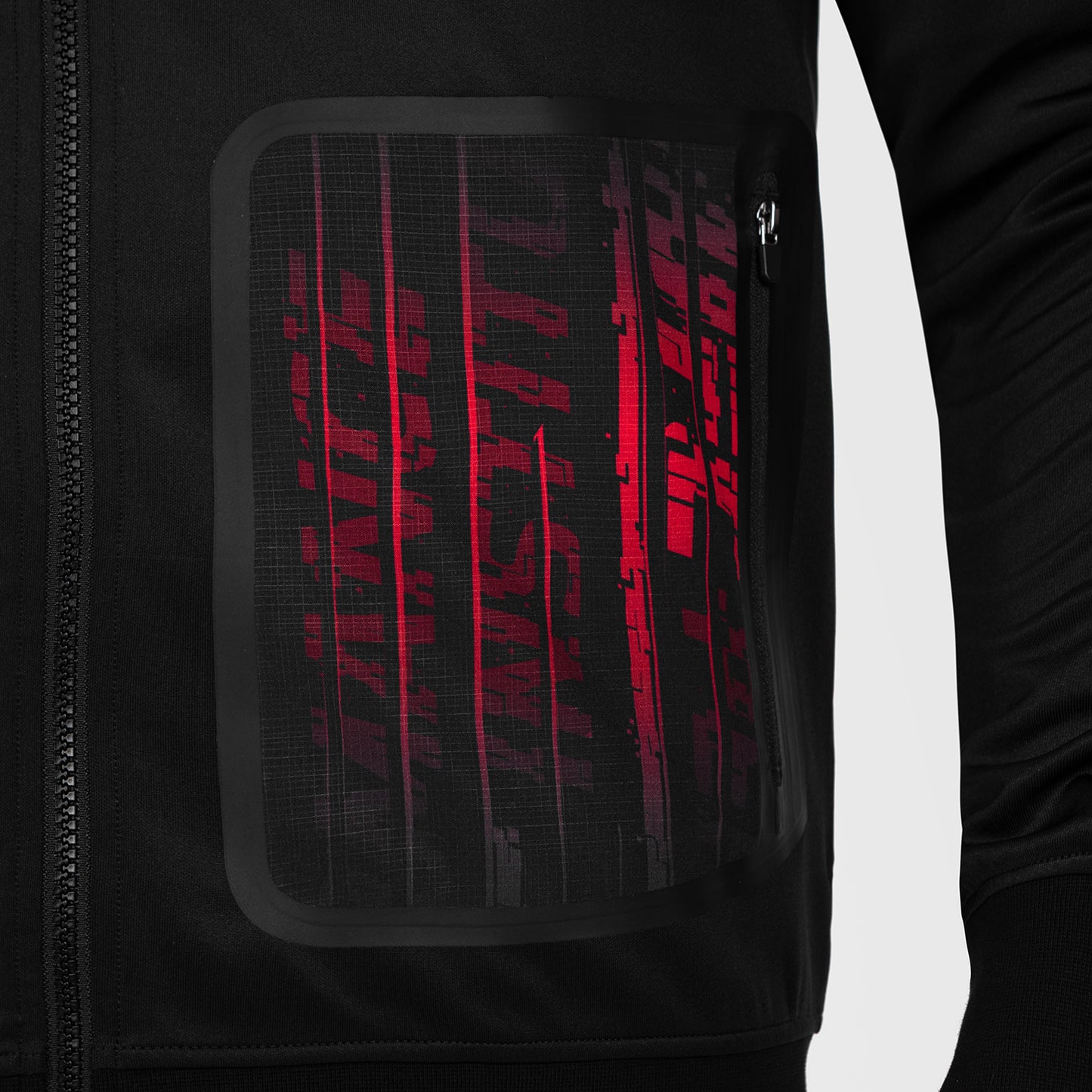 UFC Venum Performance Institute 2.0 Felpa con cappuccio con zip da uomo - Nero/Rosso
