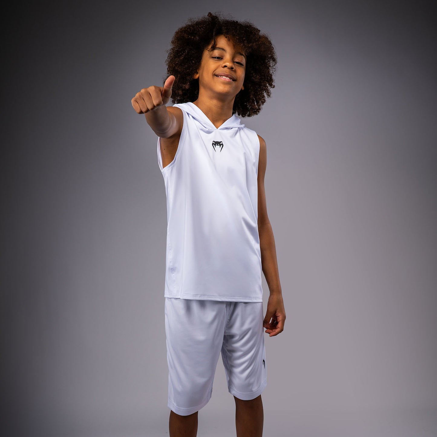 Venum Elite Felpa con Cappuccio Senza Maniche Dry Tech per Bambini - Bianco
