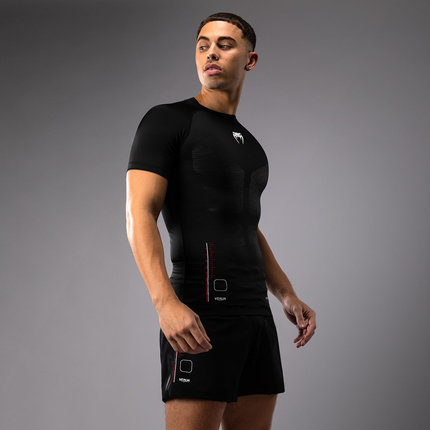 Venum Tactical XT Rashguard a maniche corte - Nero/Rosso fuoco