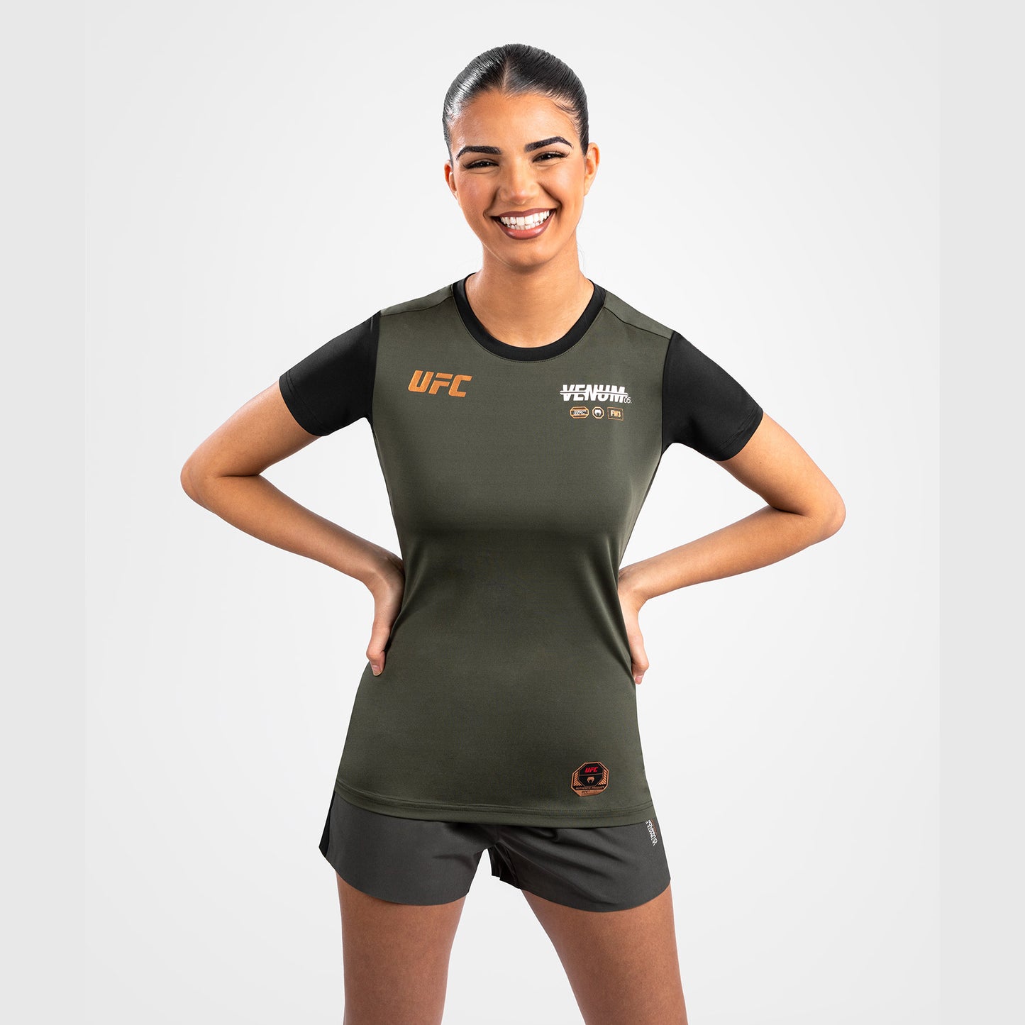 UFC Adrenaline by Venum Fight Week Maglietta Dry-Tech da Donna - Khaki/Bronzo