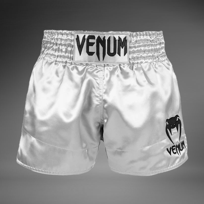 Venum Classic Pantaloncini da Muay Thai - Argento/Neri