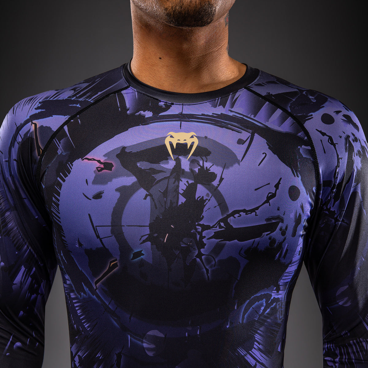 Jujutsu Kaisen x Venum Gojo Rashguard a Maniche Lunghe – Viola