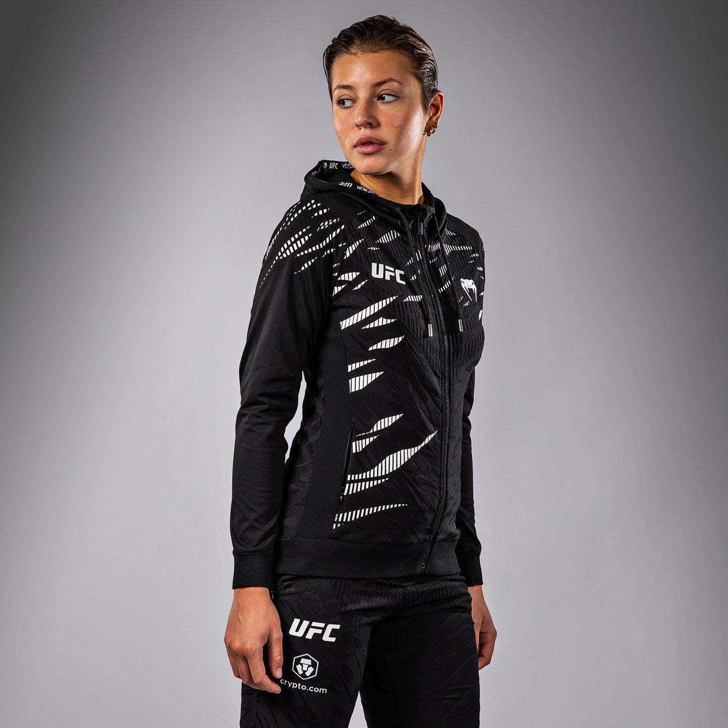 UFC Fusion by Venum Authentic Fight Night Felpa con Cappuccio per Donna - Nero