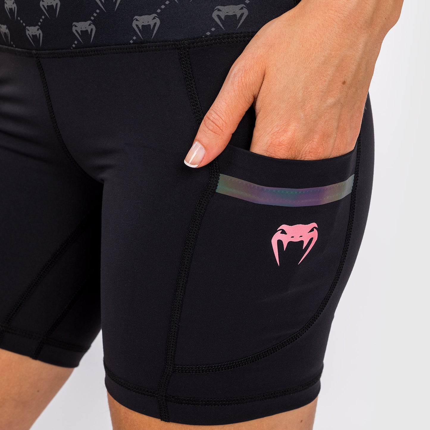 Pantaloncini da bici da donna Monogram Venum – Nero/Oro rosa