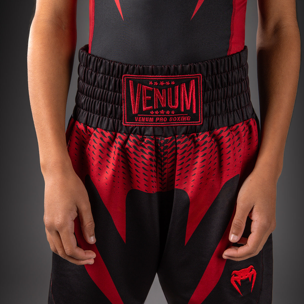 Venum Attack Pantaloncini da Boxe per Bambini - Nero/Rosso