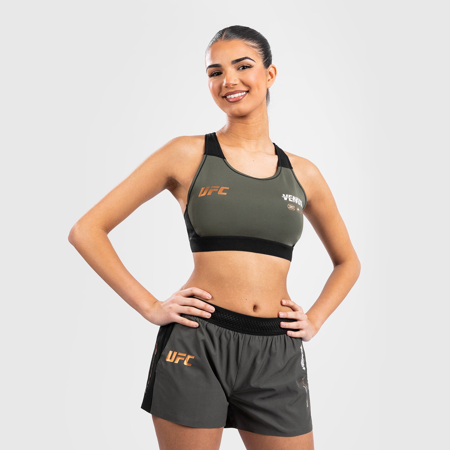 UFC Adrenaline by Venum Fight Week Reggiseno sportivo da Donna - Khaki/Bronzo
