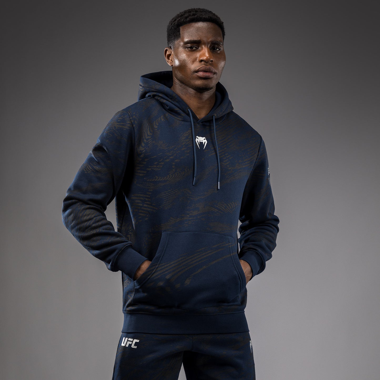 UFC Fusion by Venum Fight Week Felpa con Cappuccio per Uomo - Blu oceanico