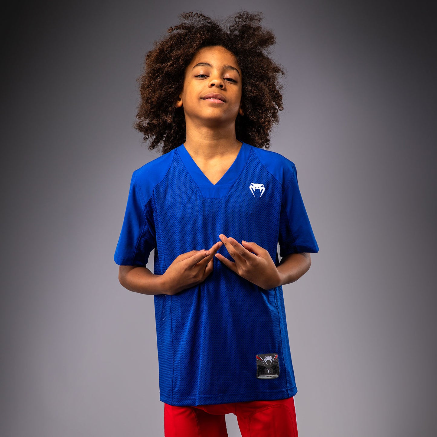 Venum Elite Football Maglietta da calcio a maniche corte per Bambini - Blu Reale
