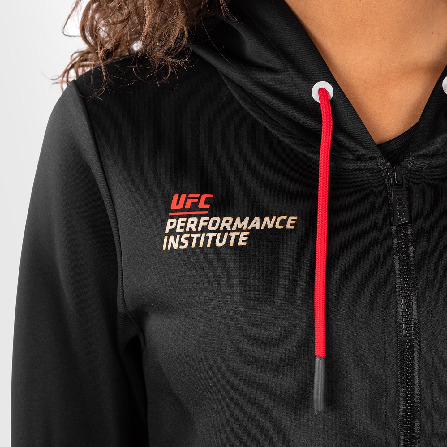 UFC Venum Performance Institute 2.0 Felpa con Cappuccio da Donna - Nero/Rosso
