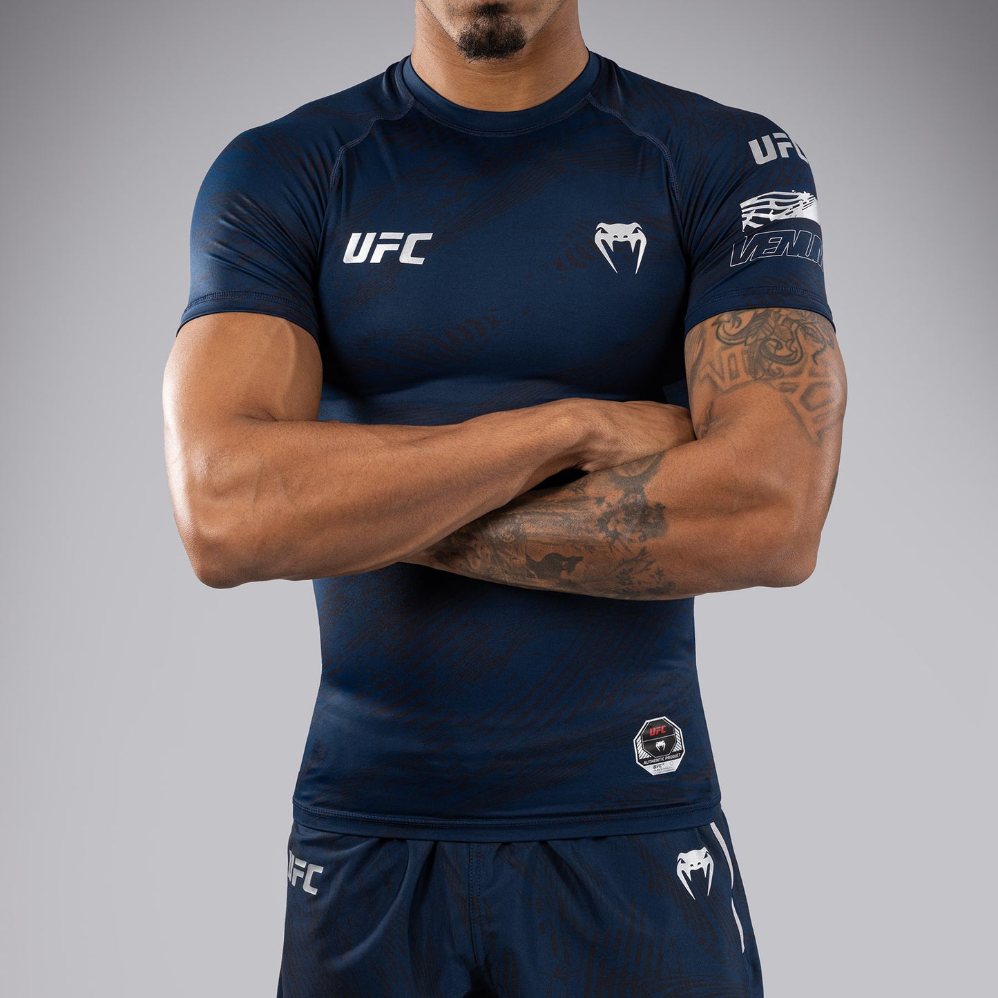 UFC Fusion by Venum Fight Week Rashguard a maniche corte Performance - Blu oceanico