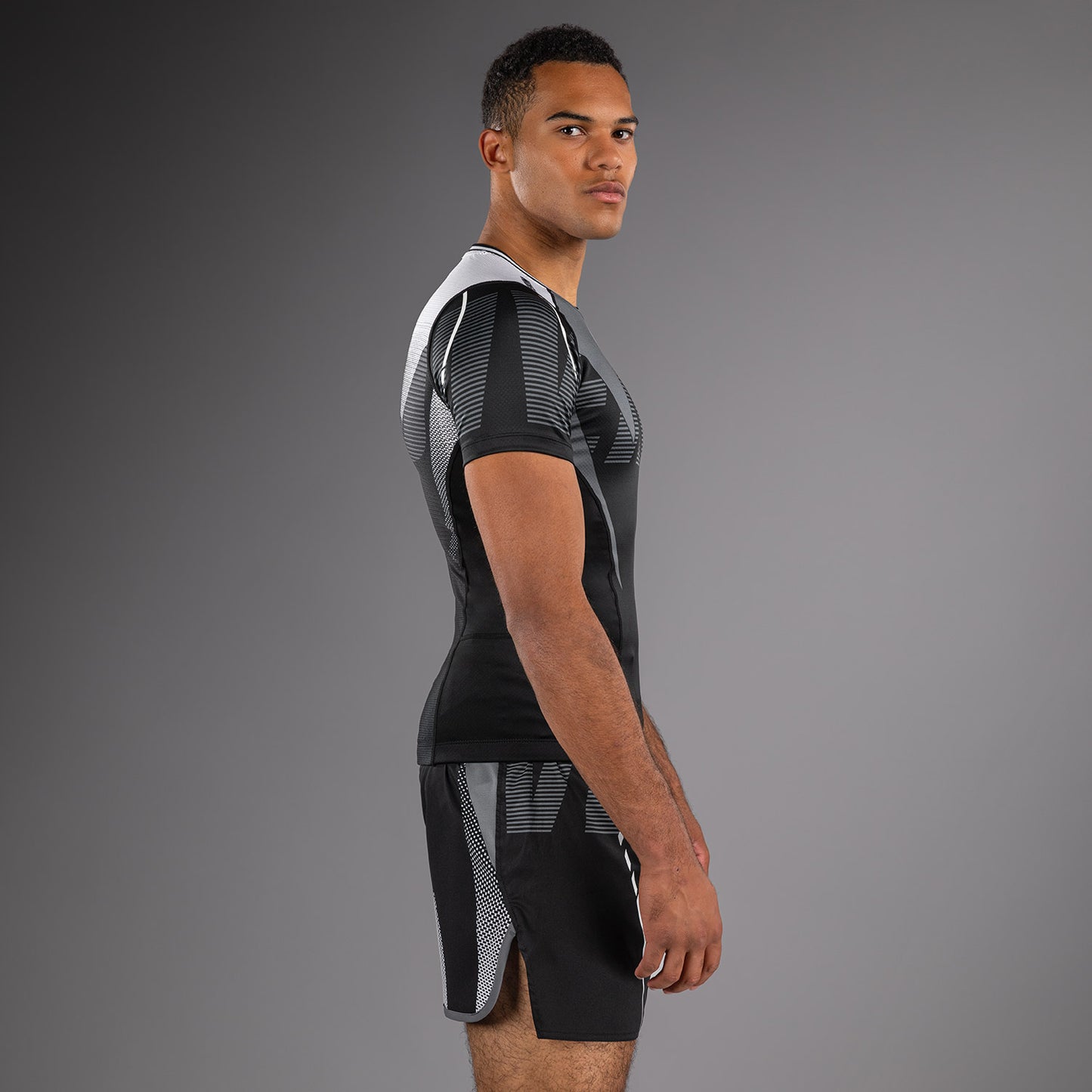 Venum Adrenaline Rashguard a manica corta – Nero/Grigio Argento