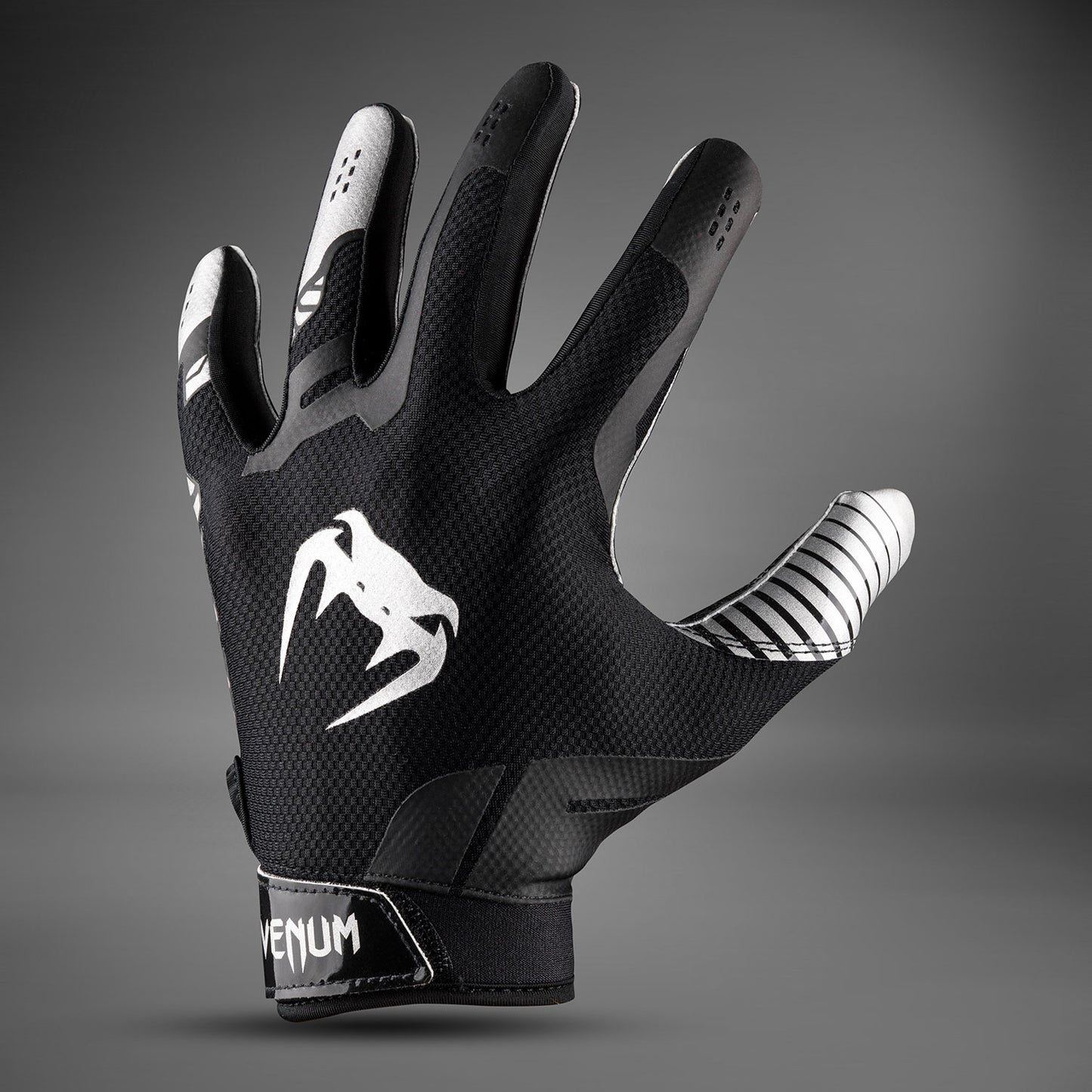Venum Elite Guanti da Football - Nero/Argento