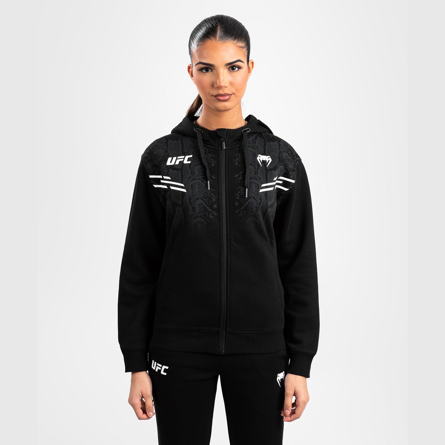 UFC Adrenaline by Venum Replica Felpa con Cappuccio e Zip da Donna - Nero