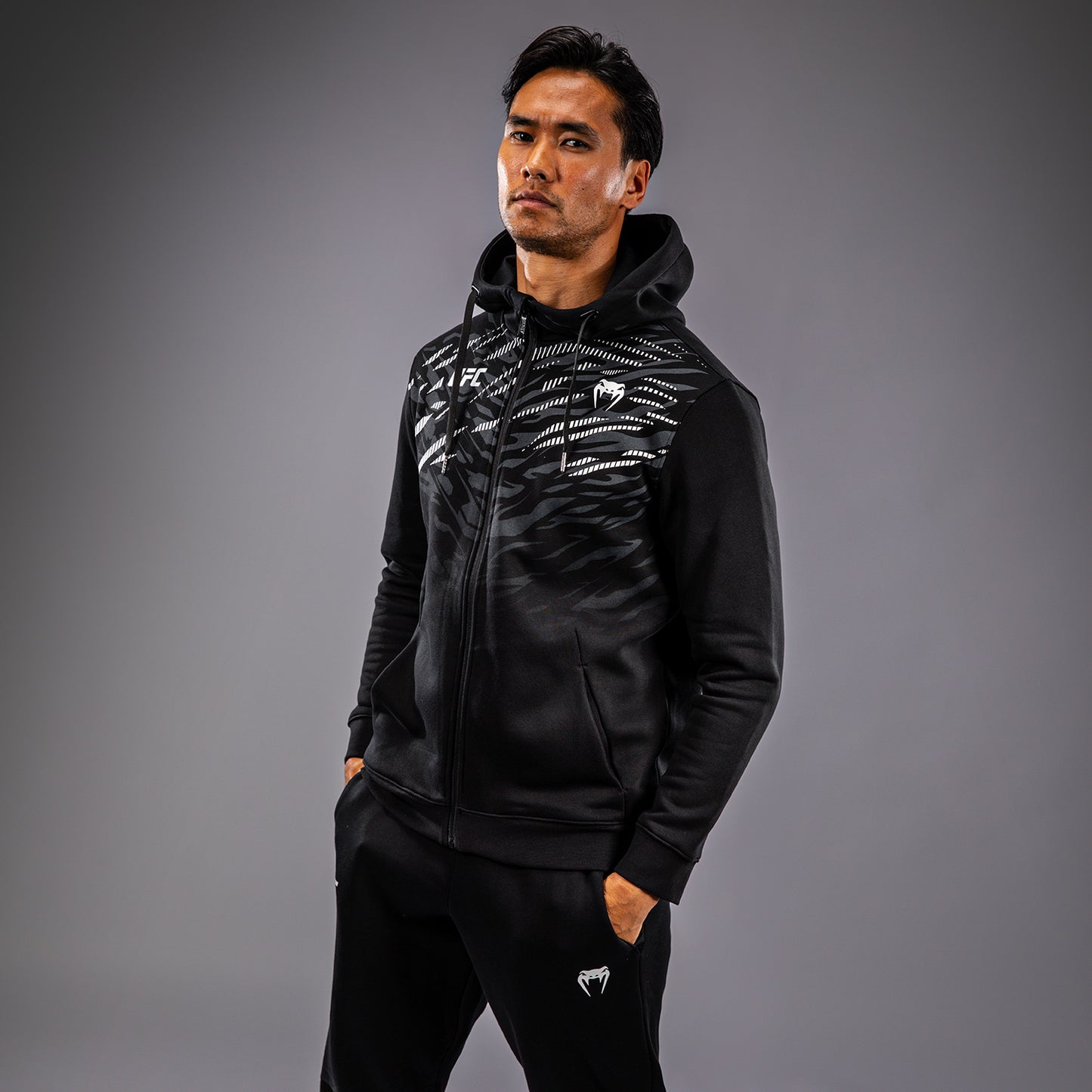 UFC Fusion by Venum Replica Felpa con Zip per Uomo - Nero