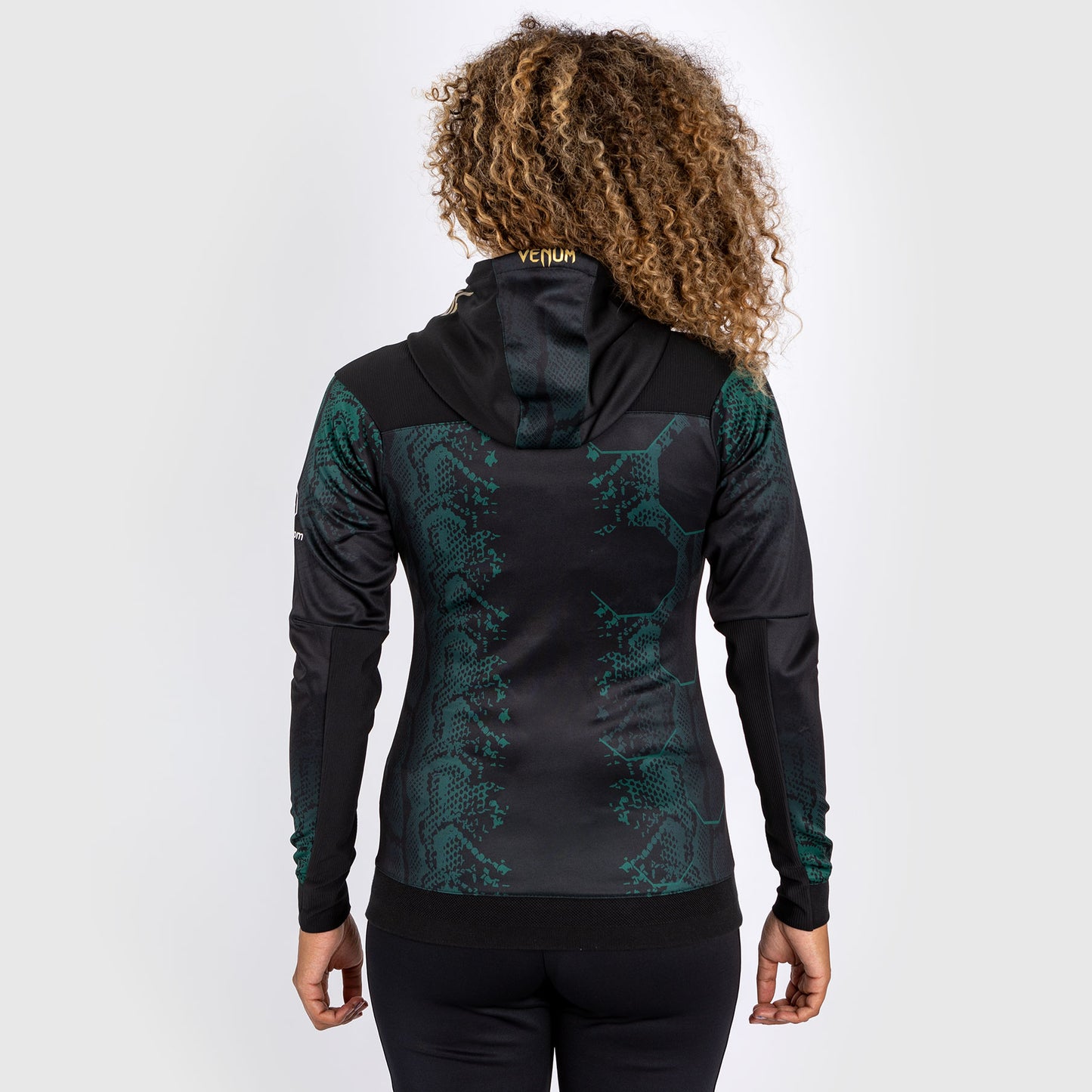 UFC Adrenaline by Venum Authentic Fight Night Felpa con cappuccio Walkout da donna - Emerald Edition - Verde/Nero/Oro