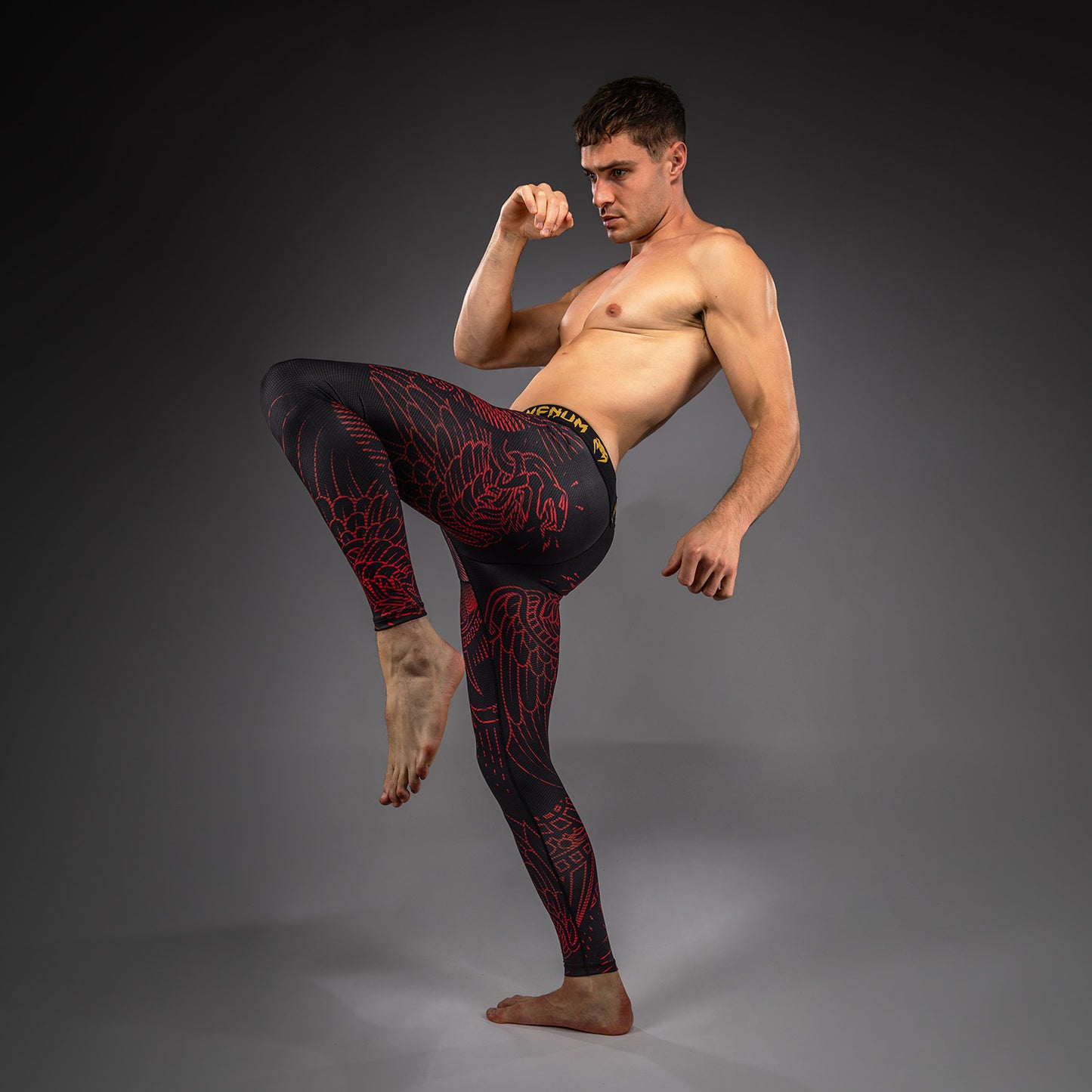 Venum Quetzal Fury Pantaloni Aderenti - Nero/Rosso Fury/Arancio