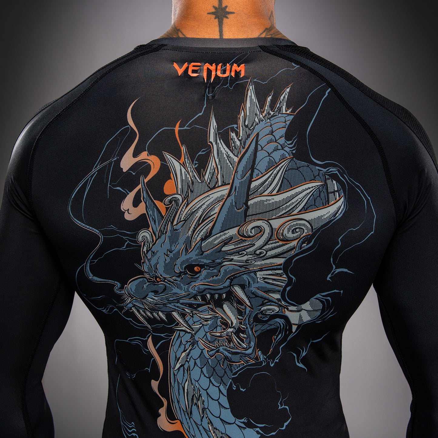 Venum Thunder Dragon Rashguard a Maniche Lunghe – Nero/Grigio/Rame