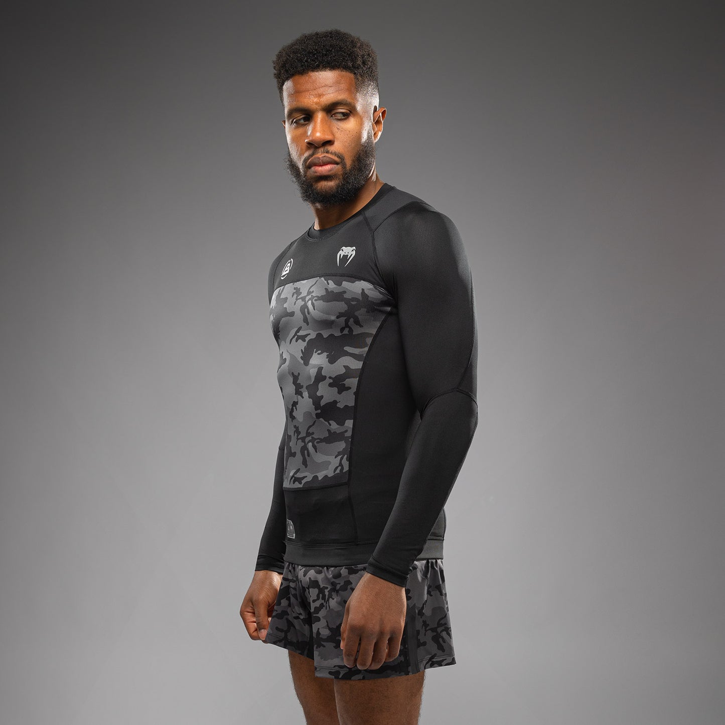 Venum x Polaris Maglia a Maniche Lunghe Rashguard - Nero/Grigio Tempesta