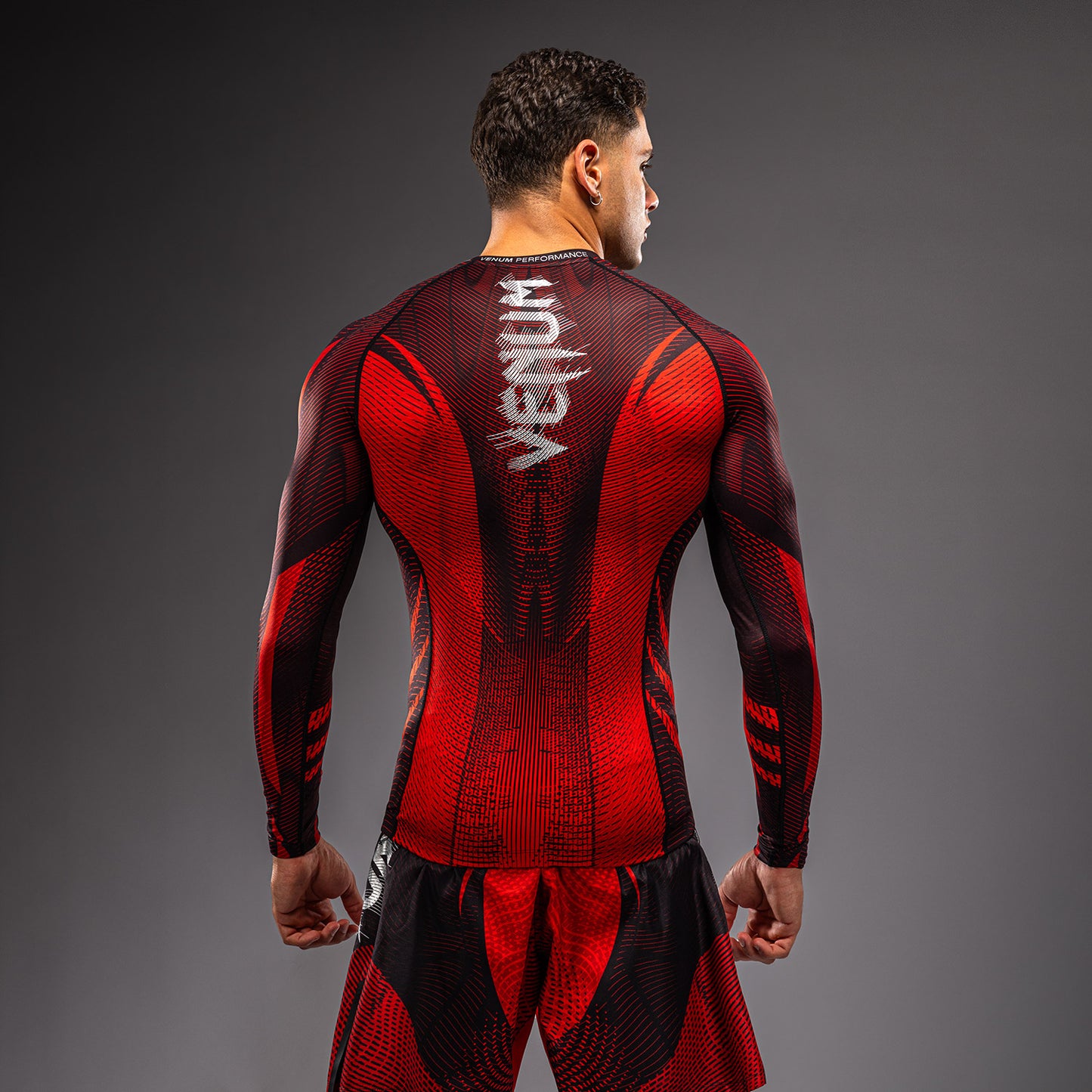 Venum Galactic 3.0 Rashguard a Maniche Lunghe - Rosso/Argento