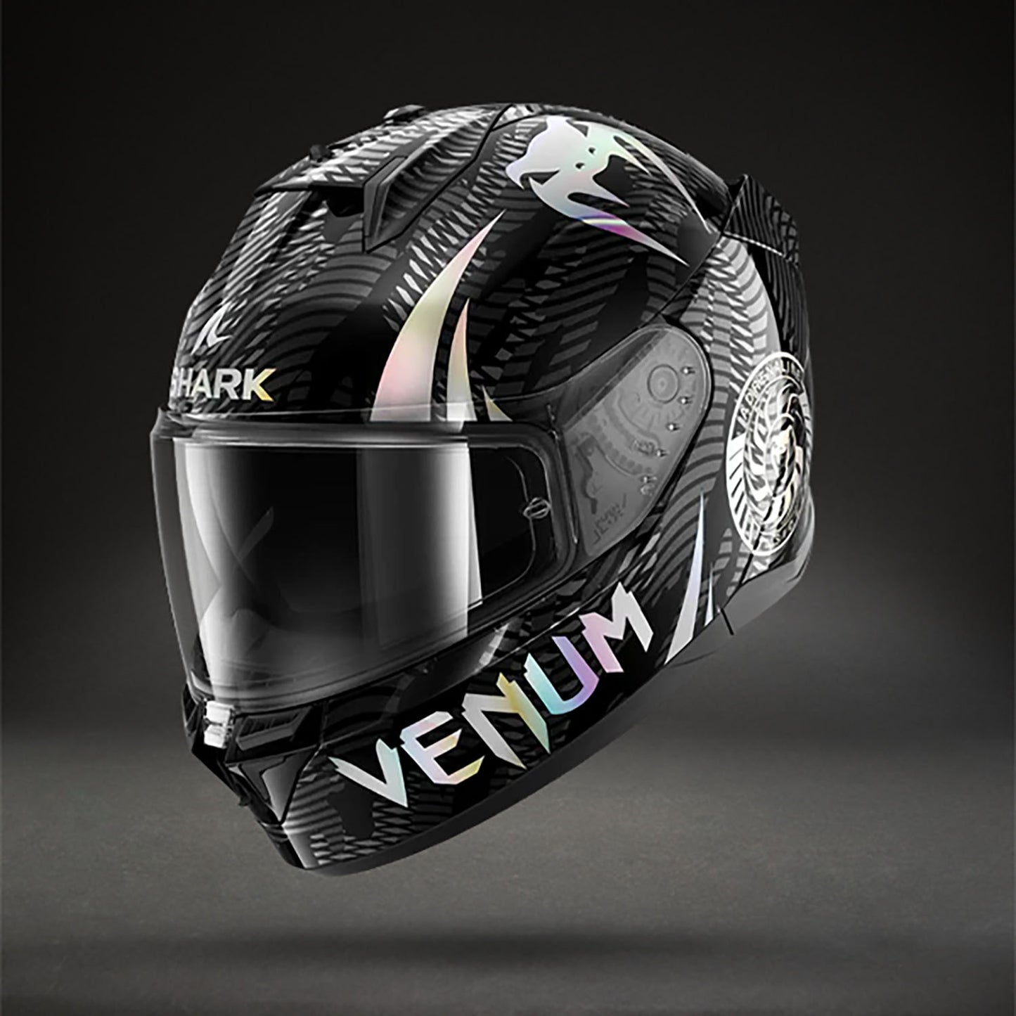 Venum x Shark D-SKWAL 3 Casco da Moto – Nero Cromo Antracite