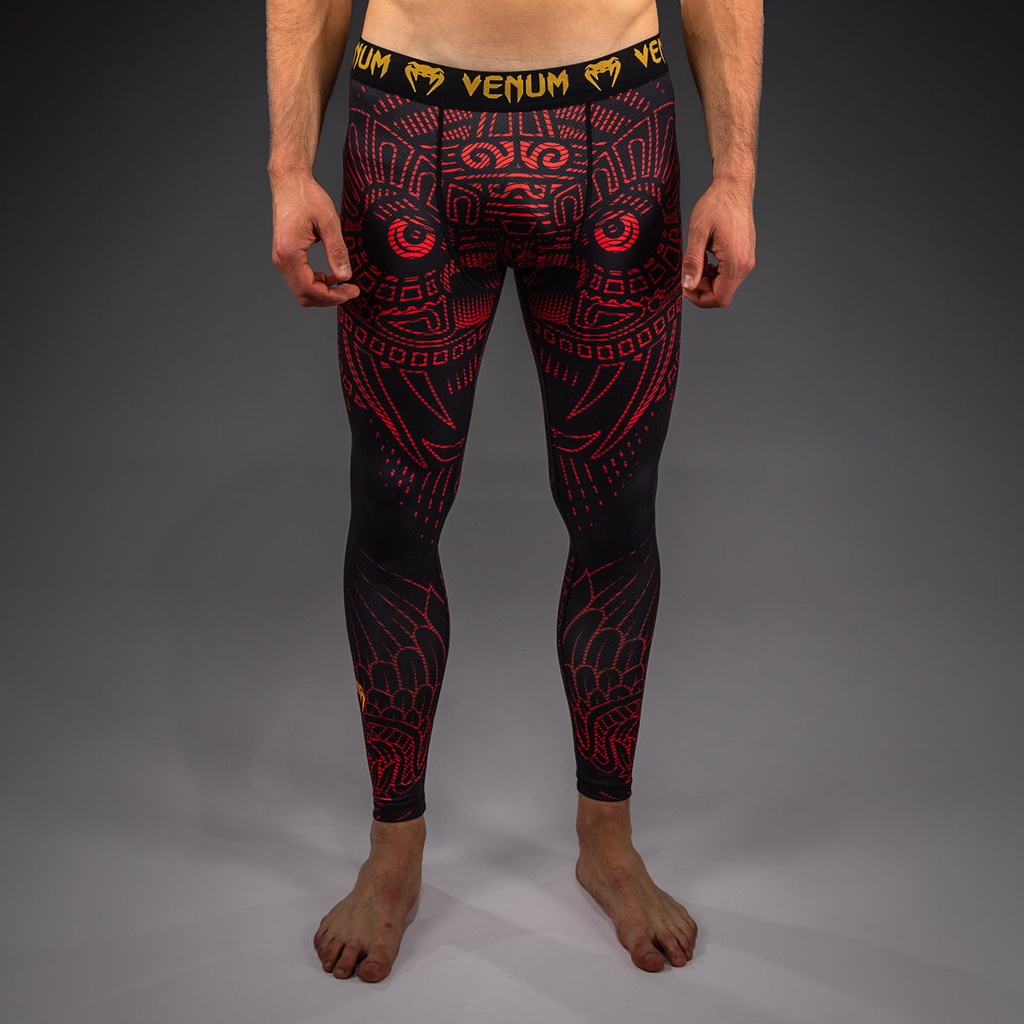 Venum Quetzal Fury Pantaloni Aderenti - Nero/Rosso Fury/Arancio