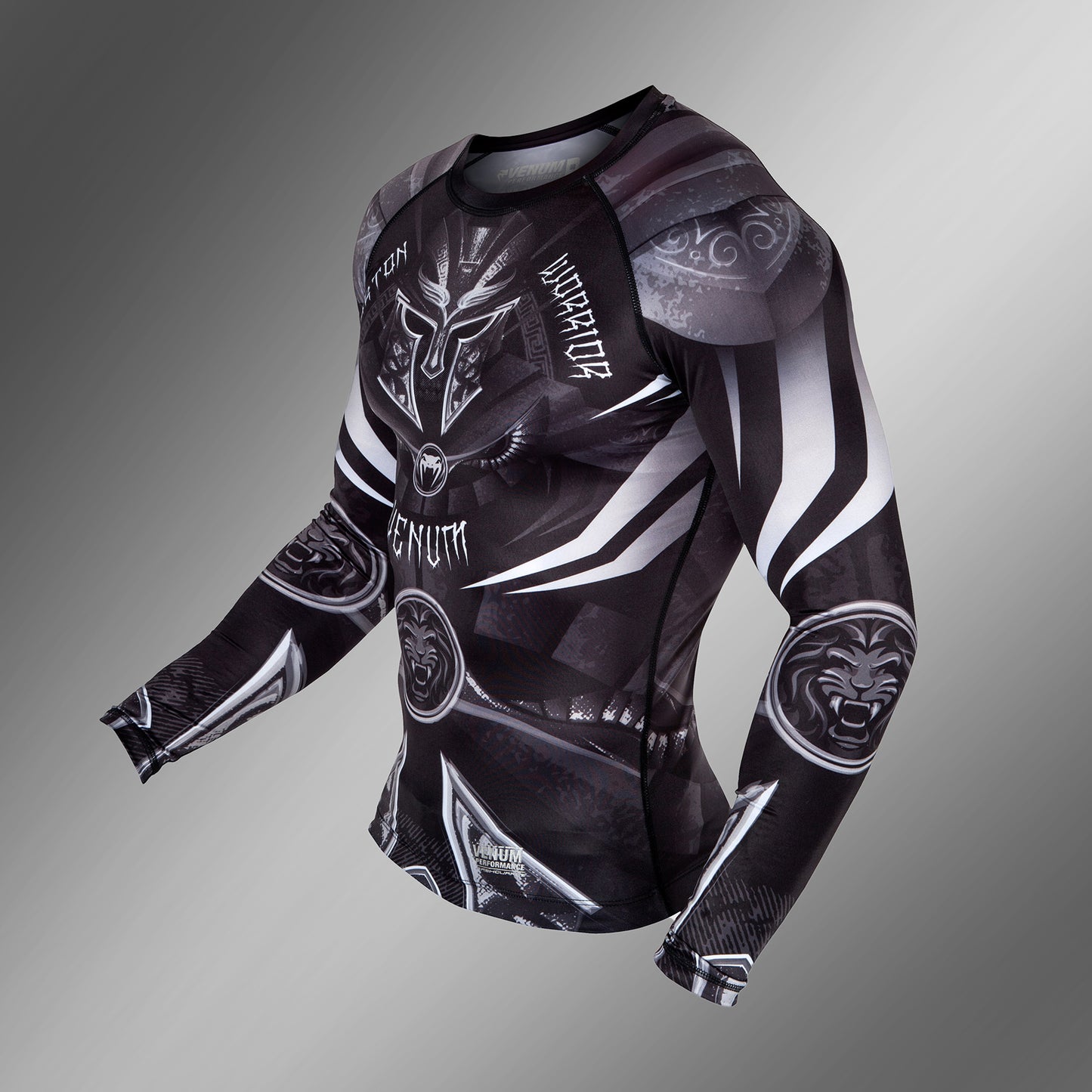 Venum Gladiator 3.0 Rashguard a maniche longhe - Nera/Bianca