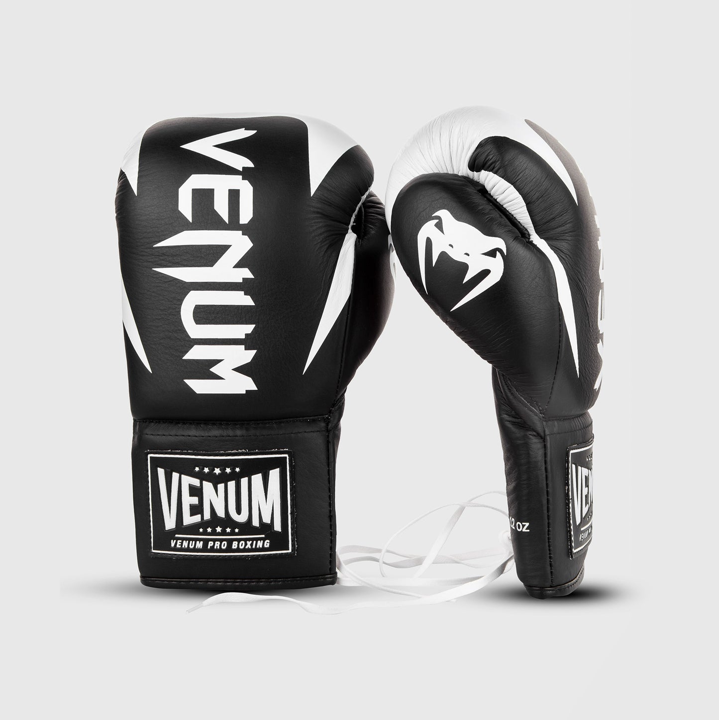 Guantoni da boxe professionali Venum Hammer con lacci - Nero/Bianco