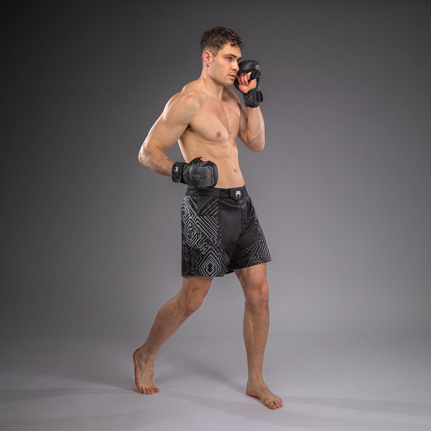 Venum Midnight Fury Pantaloncini da Combattimento – Nero/Grigio/Argento