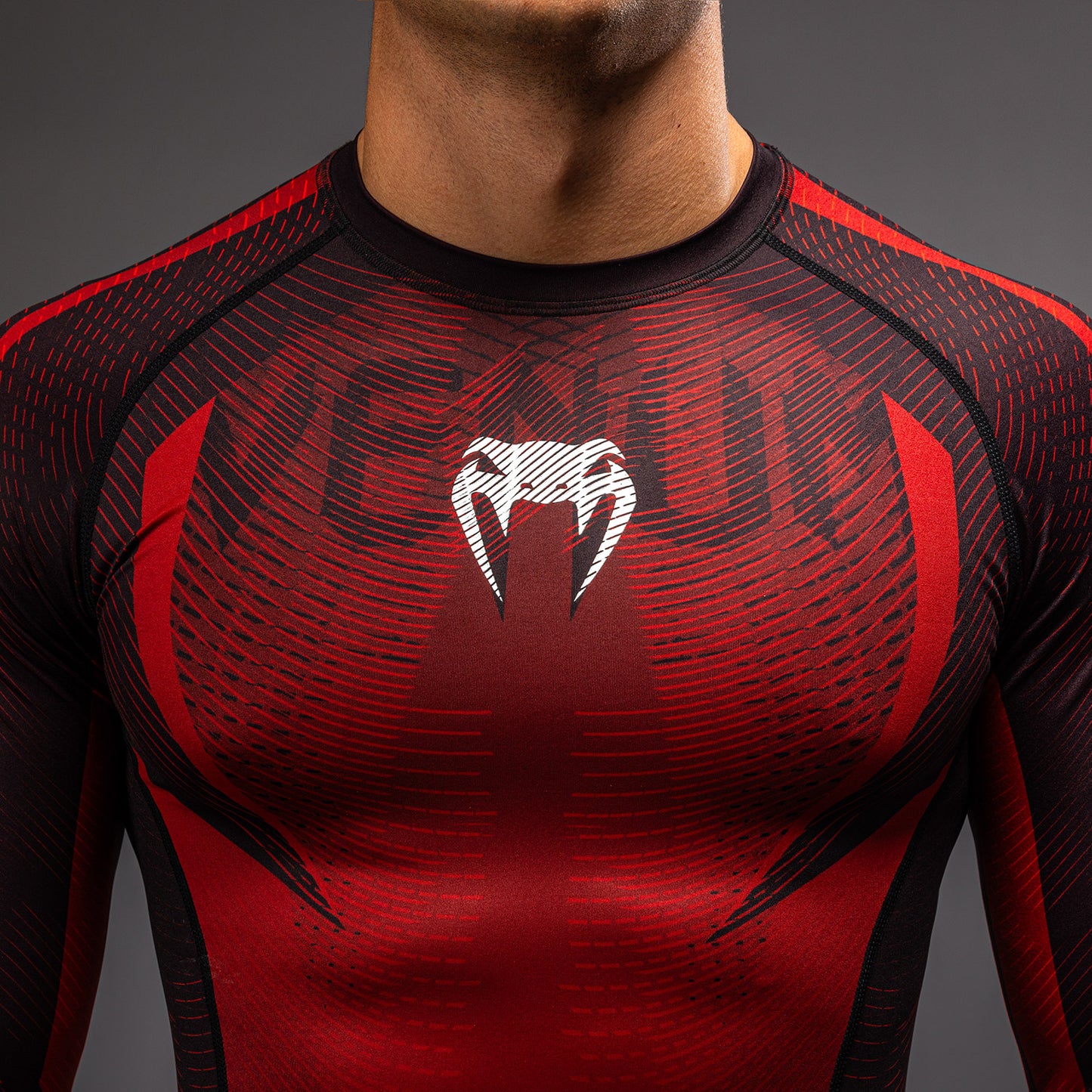 Venum Galactic 3.0 Rashguard a Maniche Lunghe - Rosso/Argento