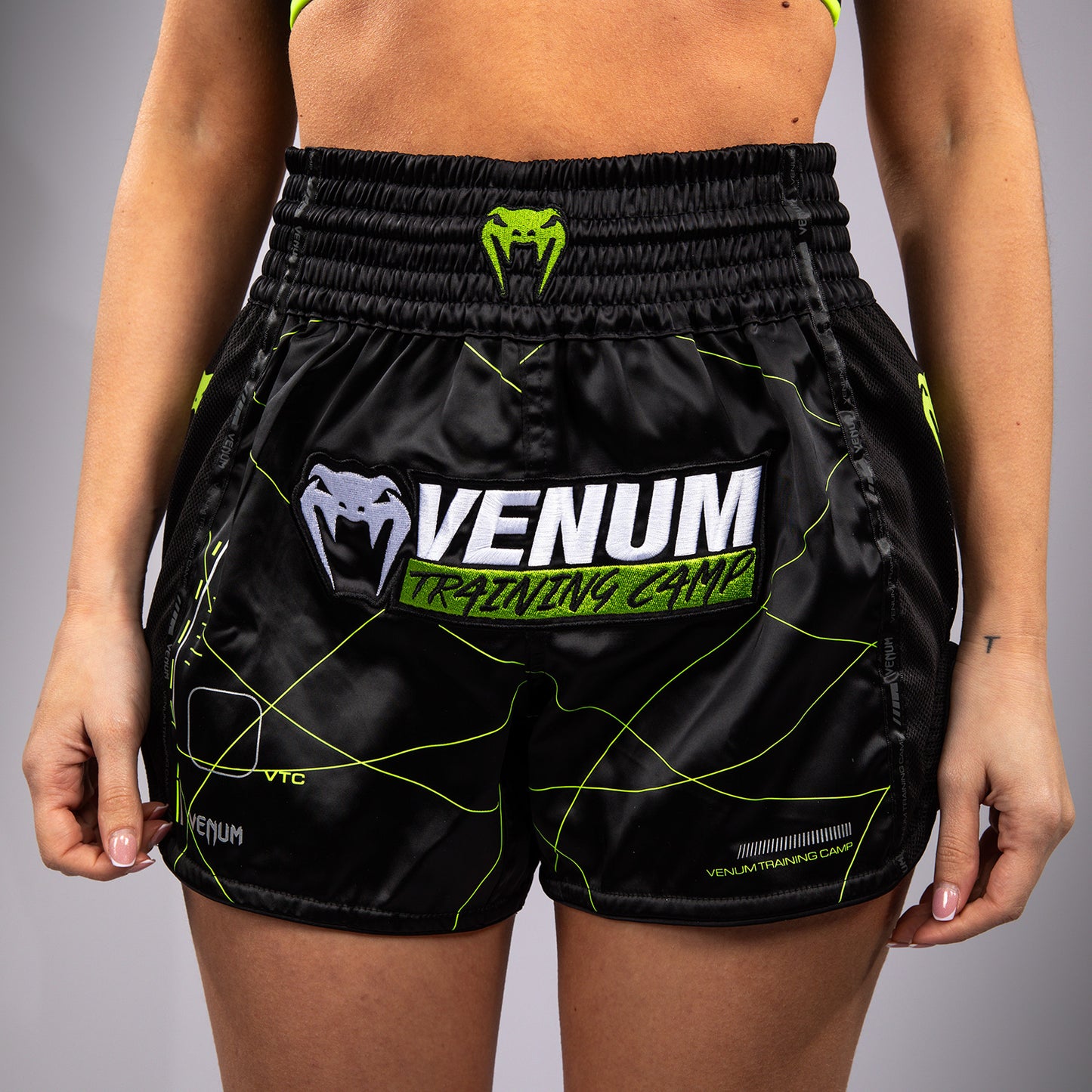 Venum Training Camp 4.0 Pantaloncini Muay Thai - Nero/Verde chiaro