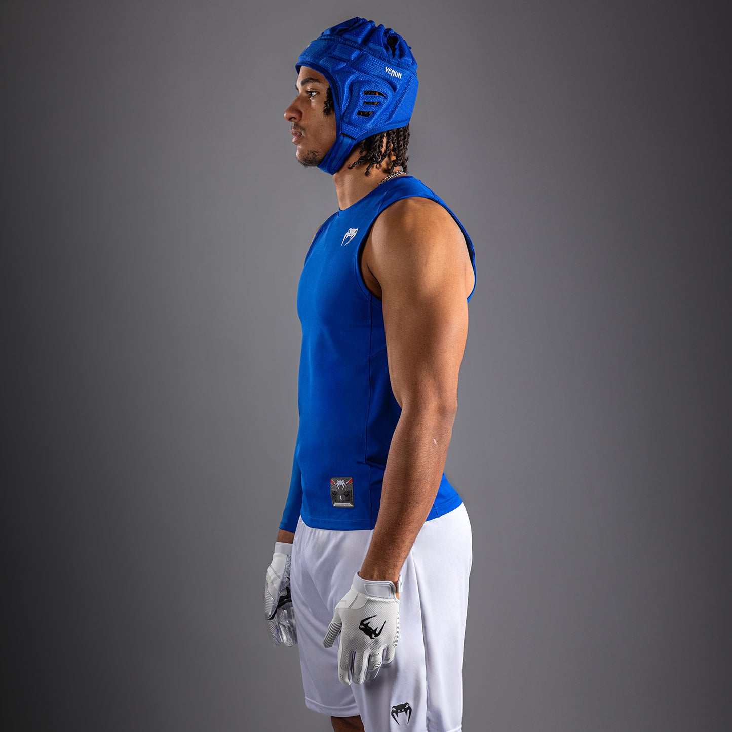 Venum Elite Football Maglietta a Compressione Senza Maniche - Blu Reale