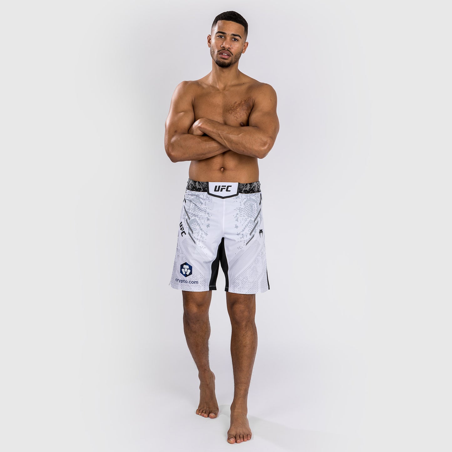 Pantaloncini da combattimento UFC Adrenaline by Venum personalizzati Authentic Fight Night - Uomo - Taglio lungo - Bianco