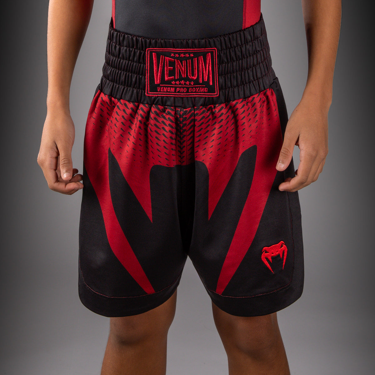 Venum Attack Pantaloncini da Boxe per Bambini - Nero/Rosso