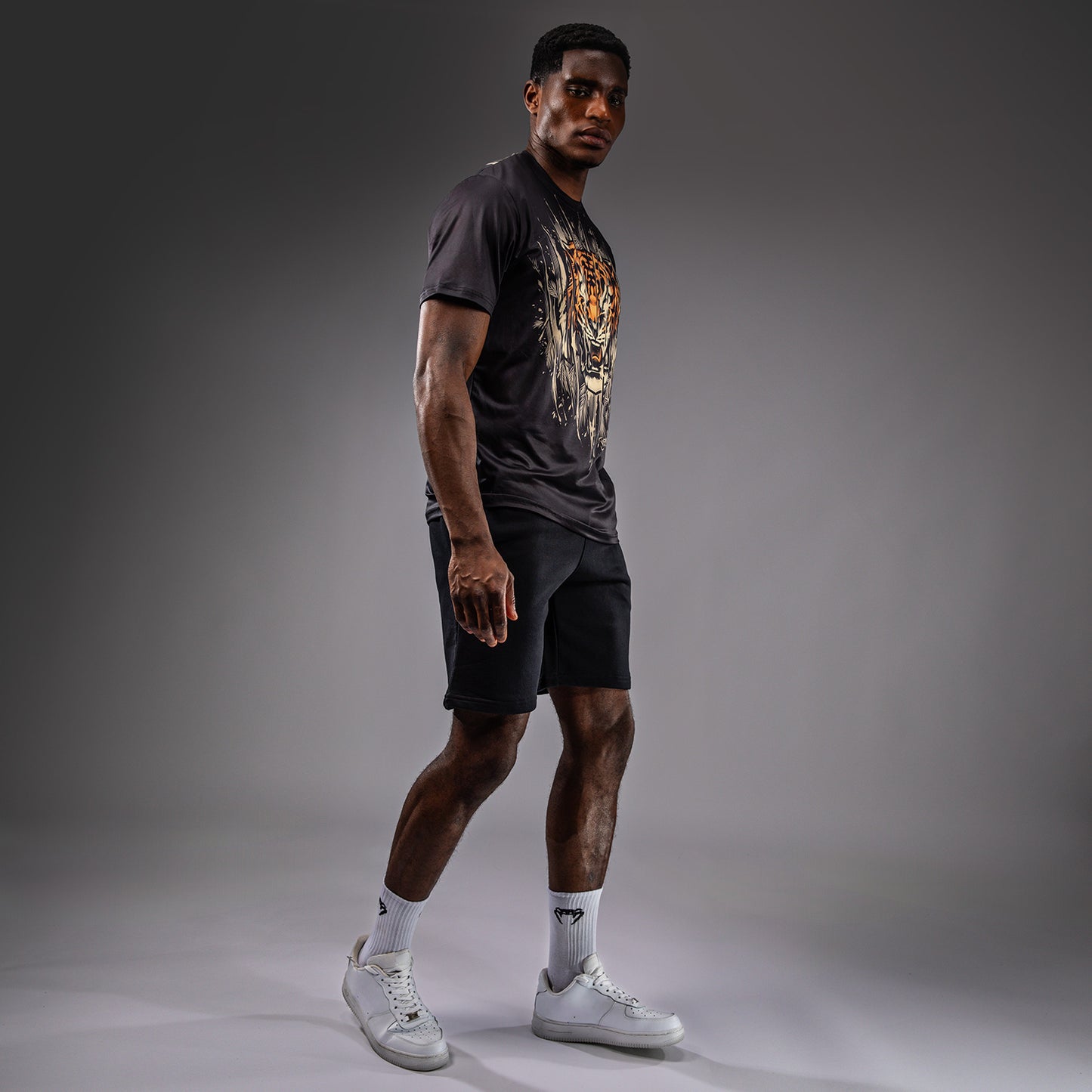 Venum Tiger Maglietta Uomo Dry-Tech - Nero/Arancione Neon