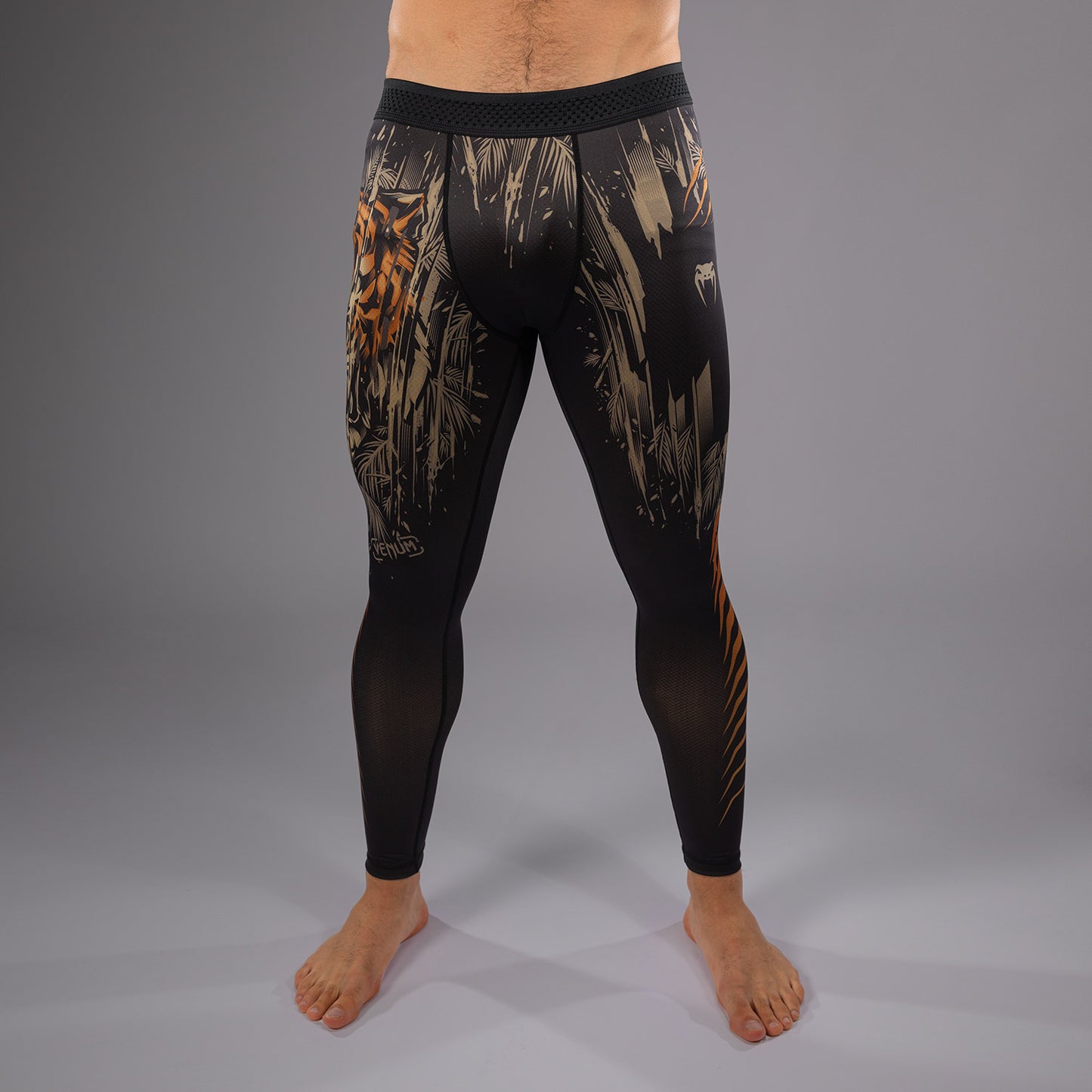 Venum Tiger Pantaloni a compressione Uomo - Nero/Arancione Neon