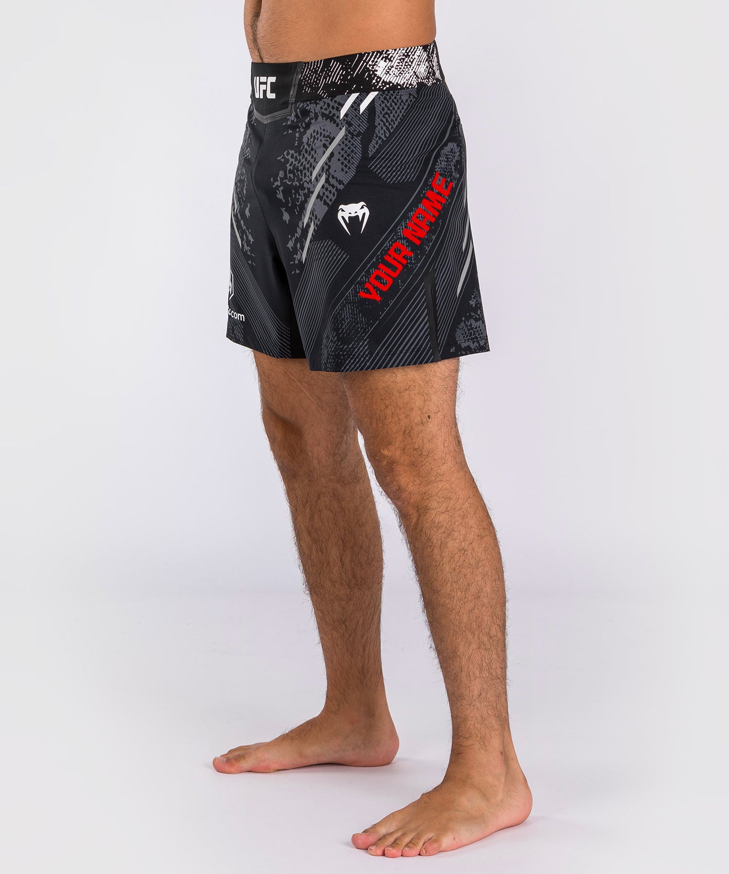 Pantaloncini da combattimento UFC Adrenaline by Venum personalizzati Authentic Fight Night Uomo - Short Fit – Nero