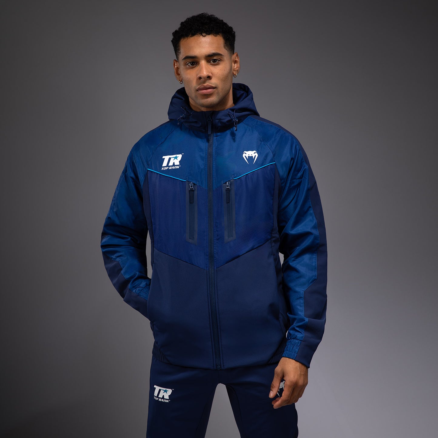 Venum x Top Rank Original Felpa con Zip Intera da Uomo - Blu Navy