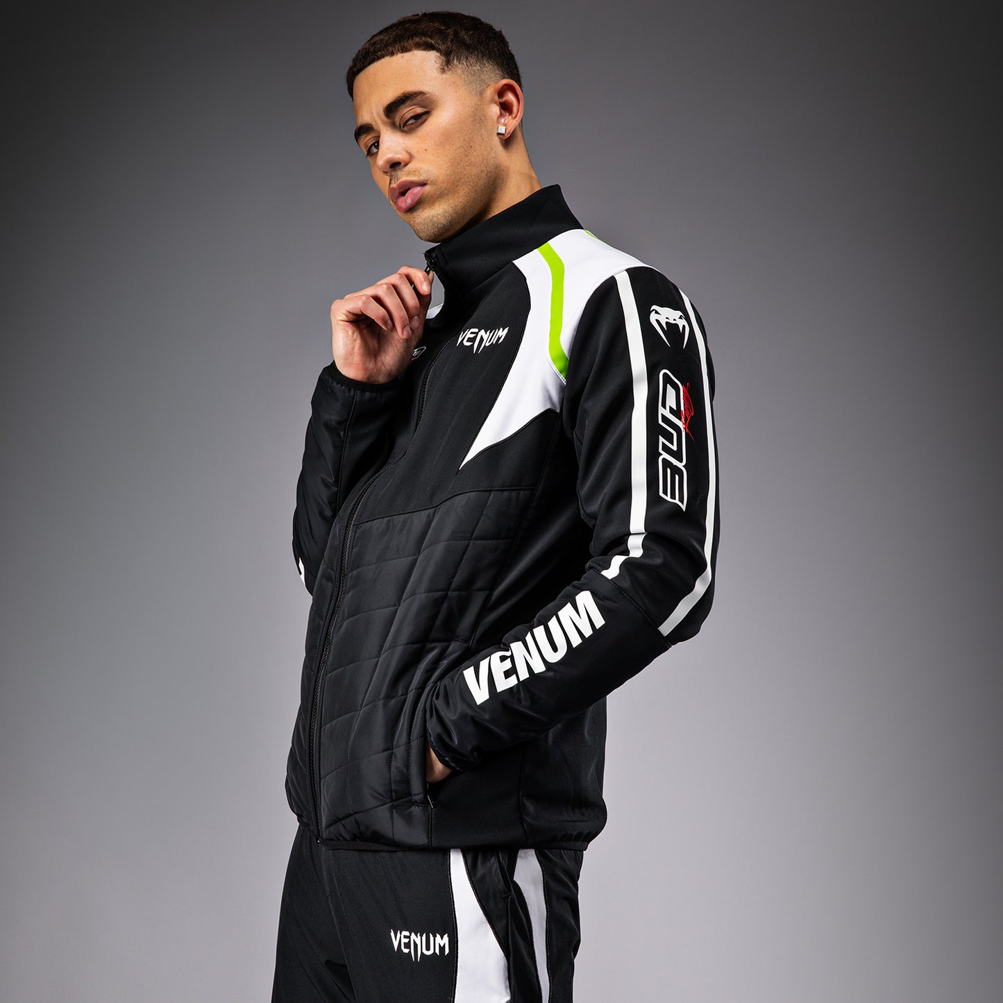 Venum x Bud Racing Giacca Uomo - Nero/Bianco/Verde lime
