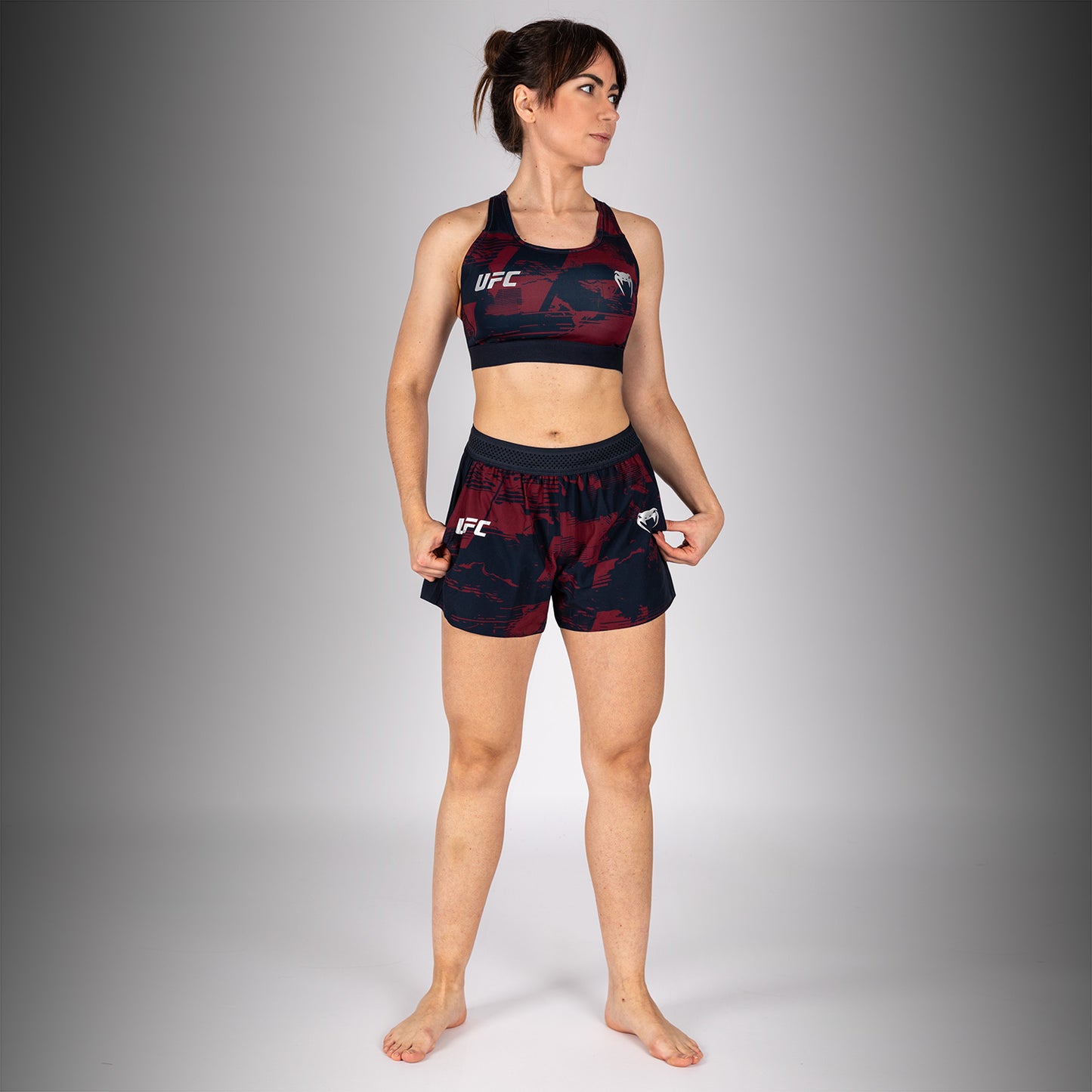 UFC Zenith by Venum Authentic Fight Week Pantaloncini Performance Donna - Blu navy/Bordeaux/Argento