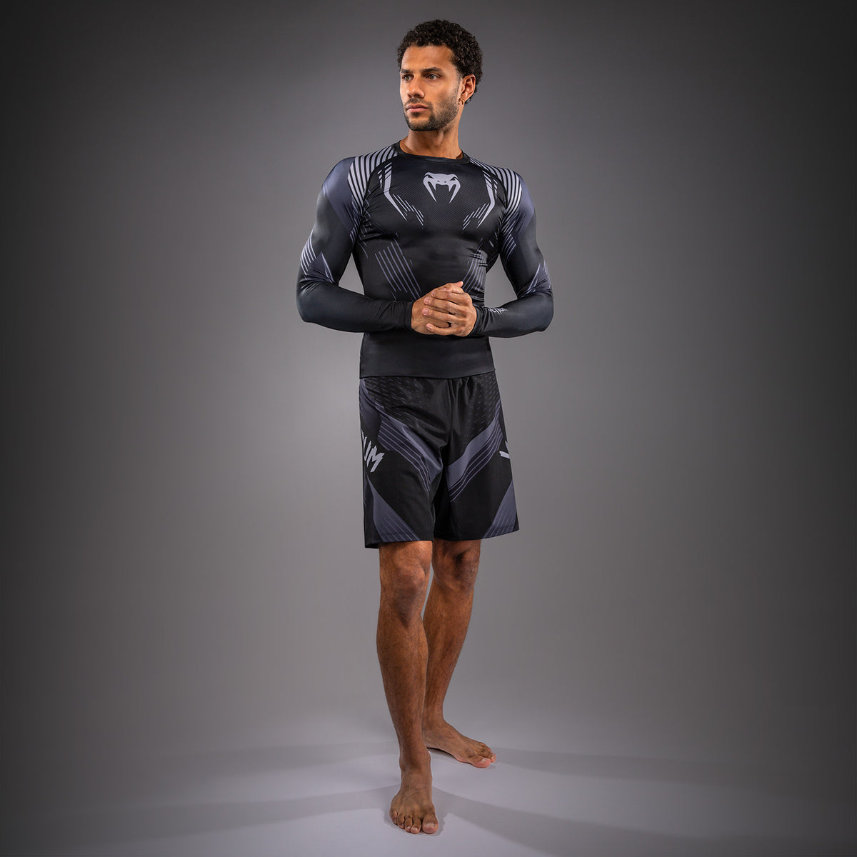 Venum No-Gi 6.0 Rashguard a Maniche Lunghe - Nero/Grigio