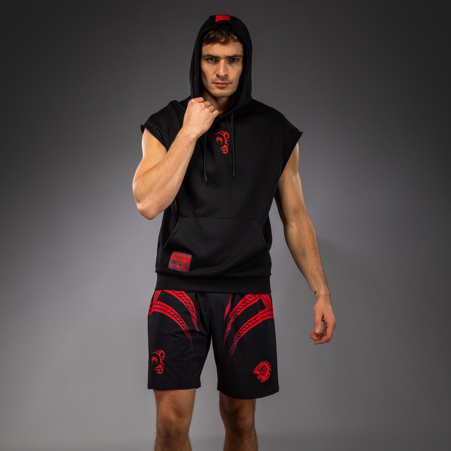 Venum x Mike Tyson Tiger Felpa senza maniche - Nero profondo/Rosso intenso