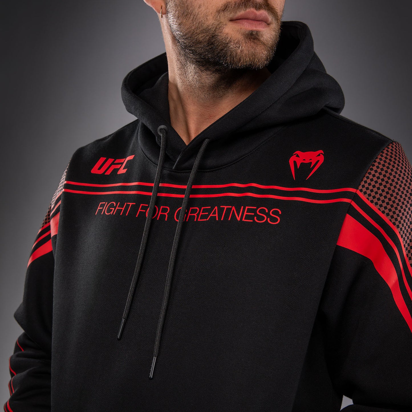 Venum UFC Unity by Venum Authentic Fight Week Felpa con Cappuccio da Uomo - Nero